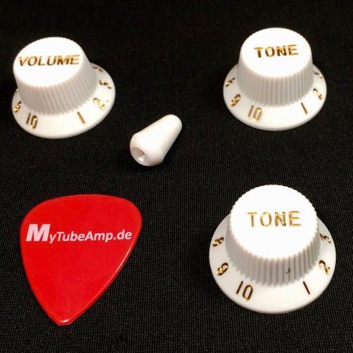 Tone, volume knobs and the 5-way-switch knob for Stratocaster guitars